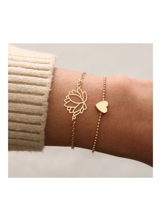 NIBEMINENT - 2-Piece Lotus Love Fashion Bracelets - Image 1