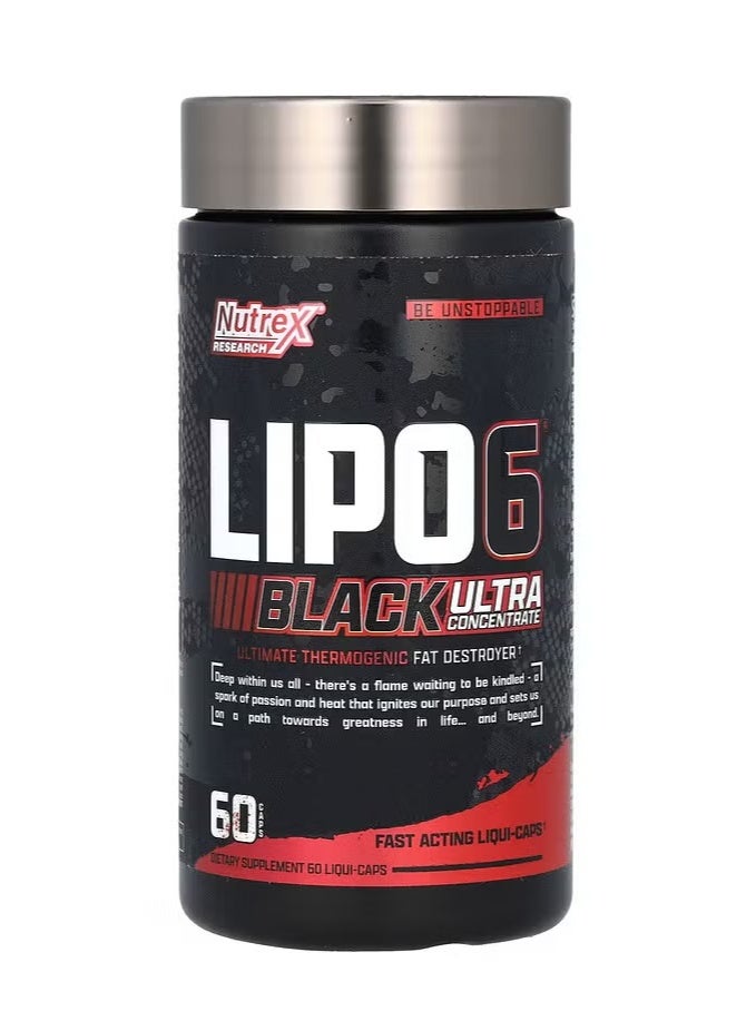 Nutrex Research Lipo-6 Black Ultra Concentrated Fat Destroyer 60 Capsules - Image 1