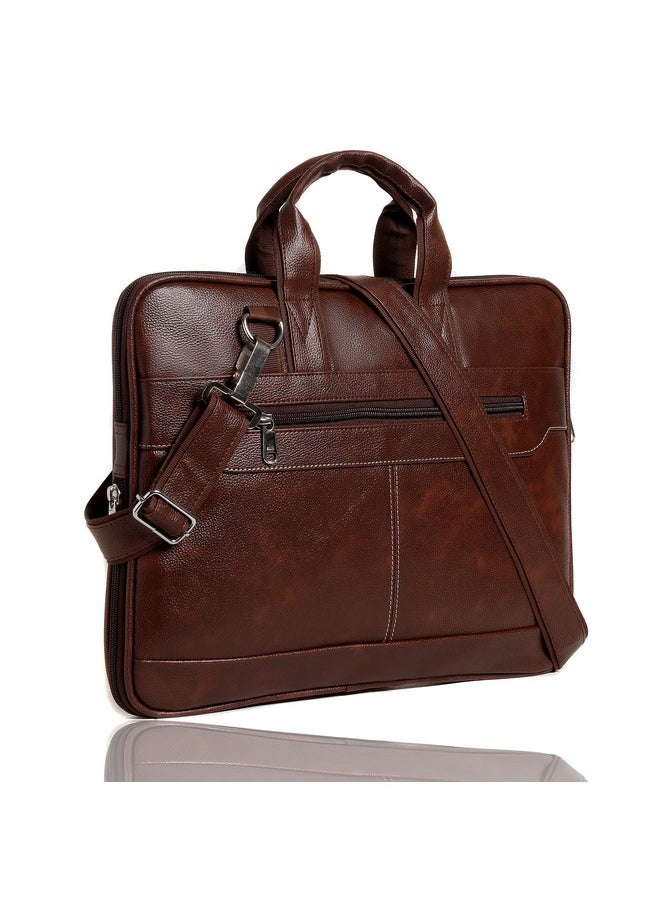 Bagneeds - Bagneeds® Men's Brown Synthetic Leather Best Laptop Messenger Bag Satchel for Men& Women - Image 1