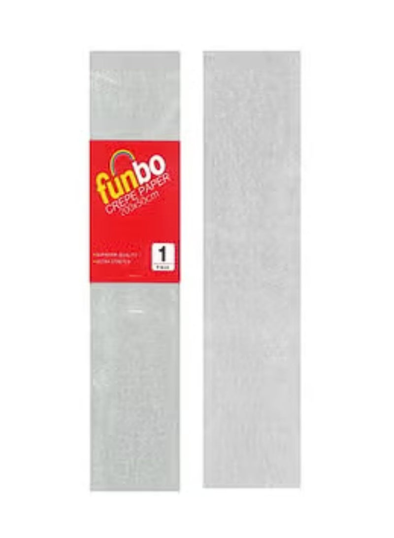 Funbo 5-Piece Crepe Paper For Art White Colour 50x200cm Size - Image 1
