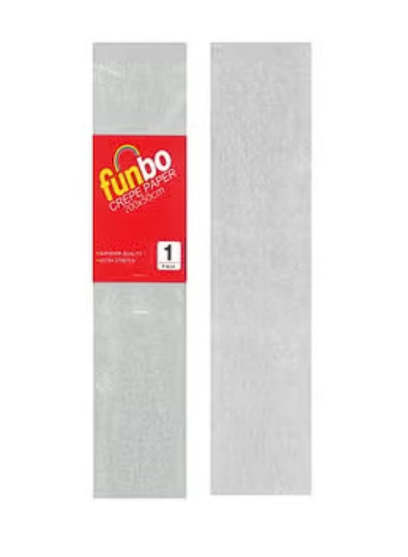 Funbo 5-Piece Crepe Paper For Art White Colour 50x200cm Size - Image 2