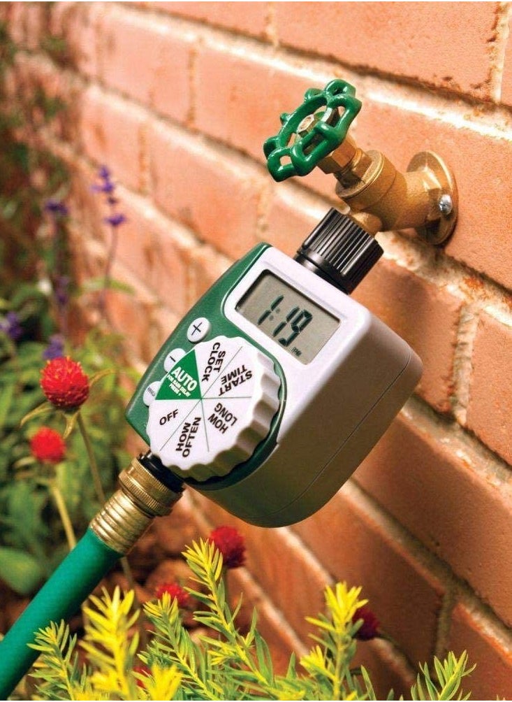 SYOSI - 1pcs 62061Z Single Outlet Hose Watering Time, Automatic Water Timer Outdoor Garden Irrigation Controller, Garden Automatic Watering Device, without Battery, Green - Image 1