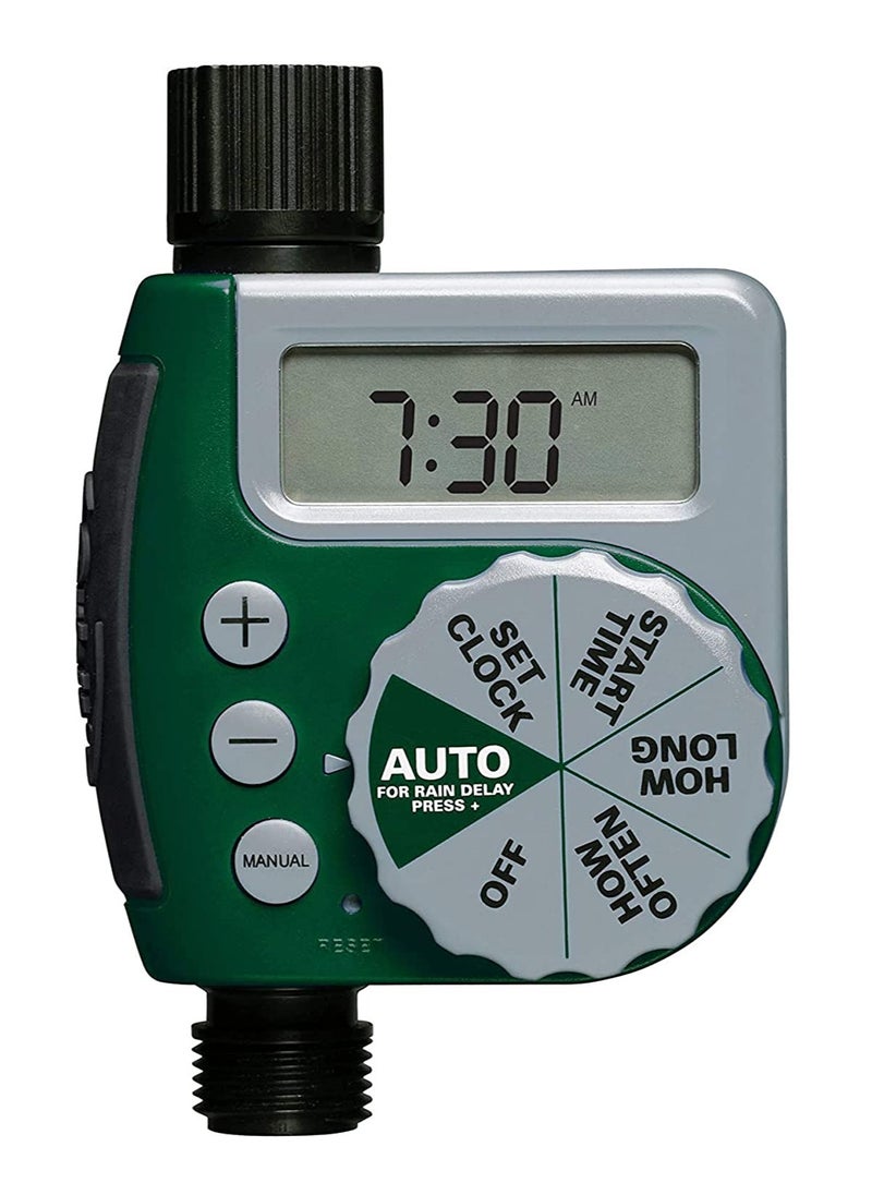 SYOSI - 1pcs 62061Z Single Outlet Hose Watering Time, Automatic Water Timer Outdoor Garden Irrigation Controller, Garden Automatic Watering Device, without Battery, Green - Image 1