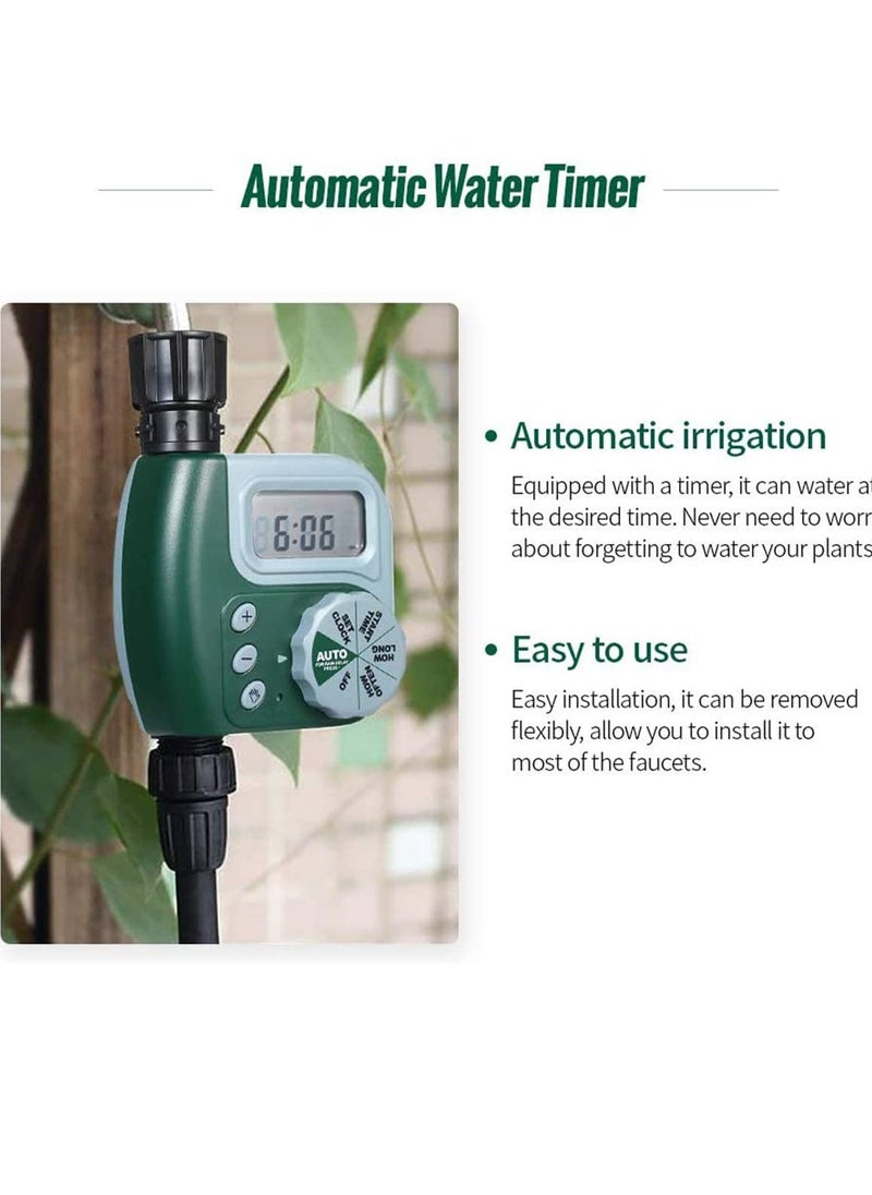 SYOSI - 1pcs 62061Z Single Outlet Hose Watering Time, Automatic Water Timer Outdoor Garden Irrigation Controller, Garden Automatic Watering Device, without Battery, Green - Image 1