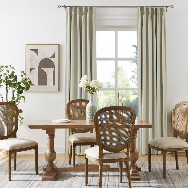 DUALIFE Blackout Pinch Pleated Curtains for Bedroom 132 Inch Length  Linen Blended Farmhouse 100% Blackout Thermal Insulated Back Tab Drapes with Hooks for Track System 2 Panels-Natural Linen  W40xL132 - Image 4