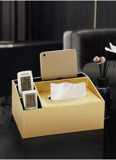Multi functional tissue box/ golden