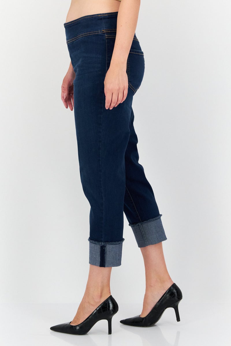 INC Denim Women Regular Fit Mid Rise Straight Leg Stretchable Jeans, Blue - Image 4
