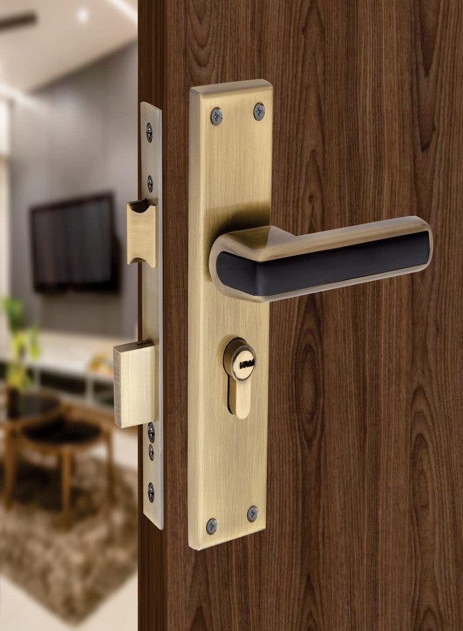 Qorp Locks طقم مقبض نقر من الفولاذ المقاوم للصدأ من Qorp مقاس 8 بوصات مع جسم القفل | تشطيب عتيق | 3 مفاتيح فائقة | قفل أسطواني BSK (مفتاح من كلا الجانبين)، أقفال أبواب للباب الرئيسي، أقفال للمنزل. - Image 1
