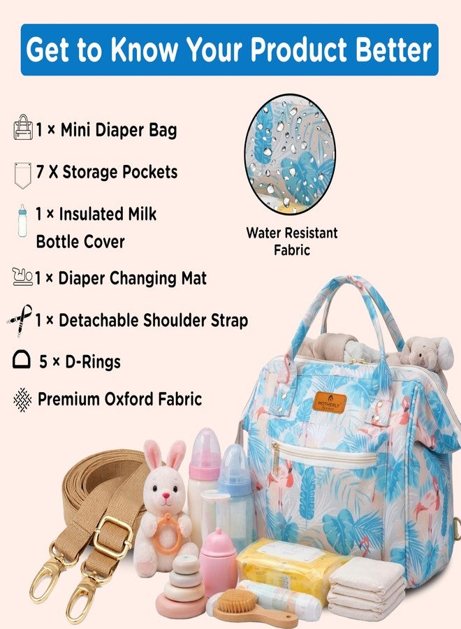 Motherly Nano Diaper Bag for Mothers for Travel – Combo Set with Accessories | Baby Bag for Mother Travel | Diaper Bag for Baby | Baby Bag for Mother and Baby (Flamingo) - Image 2