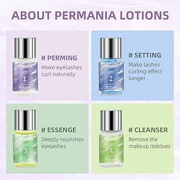 PERMANIA مجموعة PERMANIA لرفع الرموش وصبغها مجموعة لتثبيت الحواجب وصبغها تحتوي على الأدوات اللازمة التأثير يدوم حتى 6 أسابيع مناسبة للمبتدئين للاستخدام في المنزل أسود 10 مل - Image 4