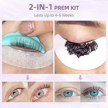 PERMANIA مجموعة PERMANIA لرفع الرموش وصبغها مجموعة لتثبيت الحواجب وصبغها تحتوي على الأدوات اللازمة التأثير يدوم حتى 6 أسابيع مناسبة للمبتدئين للاستخدام في المنزل أسود 10 مل - Image 3