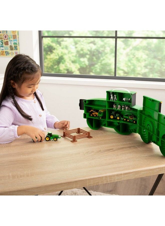John Deere Deere Durable Vehicle Toy Set For Kids With Tractor Shaped Portable Carry Case  - Image 3