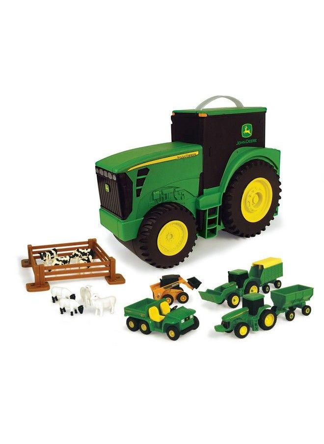 John Deere Deere Durable Vehicle Toy Set For Kids With Tractor Shaped Portable Carry Case  - Image 2