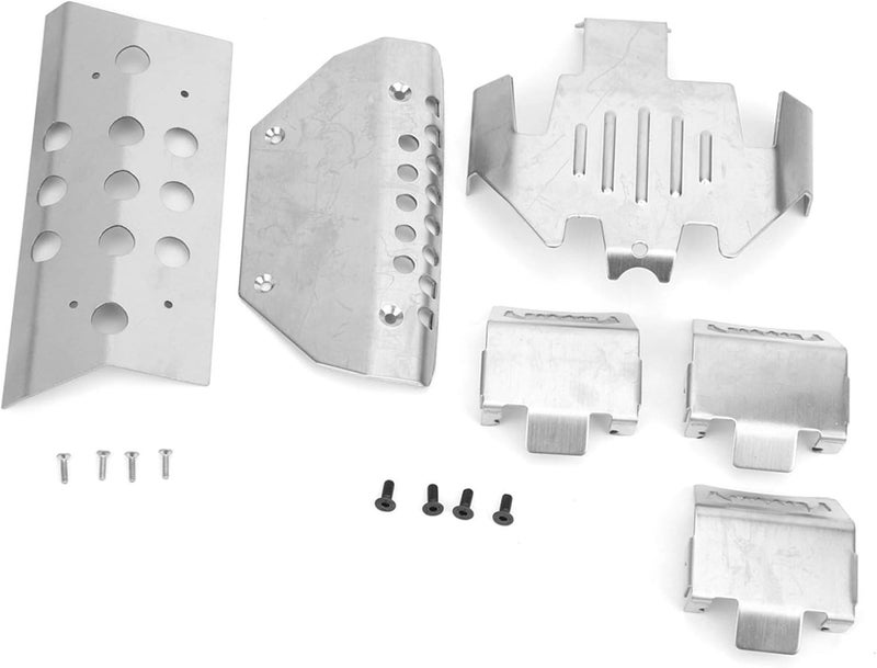 Drfeify Stainless Steel Chassis Protections Skid Plate Set, Fit for G63 6-Wheel RC Car, RC Accessories - Image 1