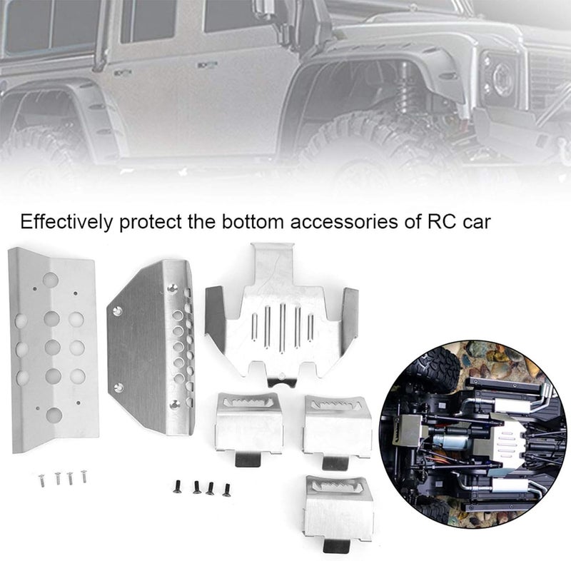 Drfeify Stainless Steel Chassis Protections Skid Plate Set, Fit for G63 6-Wheel RC Car, RC Accessories - Image 5