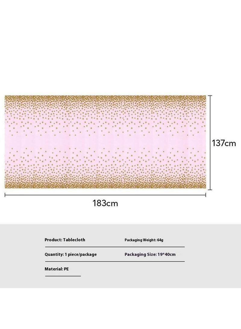 أدوات مائدة للحفلات الوردية للاستخدام مرة واحدة لـ 10 ضيفًا، مجموعة أدوات مائدة عيد ميلاد وردية وذهبية، زينة حفلات منقطة للتخرج وأعياد الميلاد والعطلات وحفلات الزفاف - Image 5