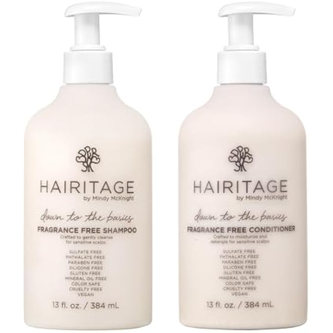 Hairitage DOWN TO THE BASICS - CHAMOMILE + SUNFLOWER SEED OIL-INFUSED SHAMPOO AND HYDRATING COLOR-SAFE CONDITIONER - 13 OZ - Image 1