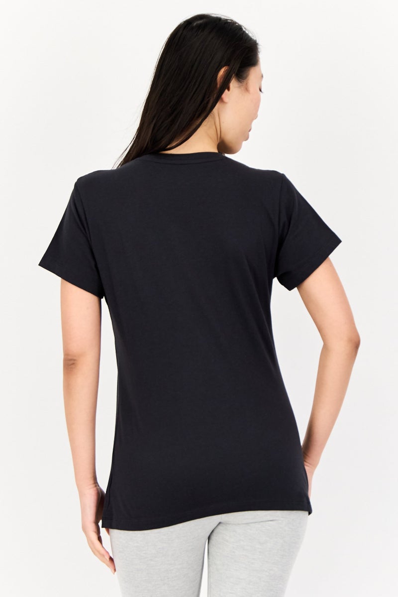 New Balance Women Sportswear Fit Short Sleeve Outdoor T-Shirt, Black  - Image 3