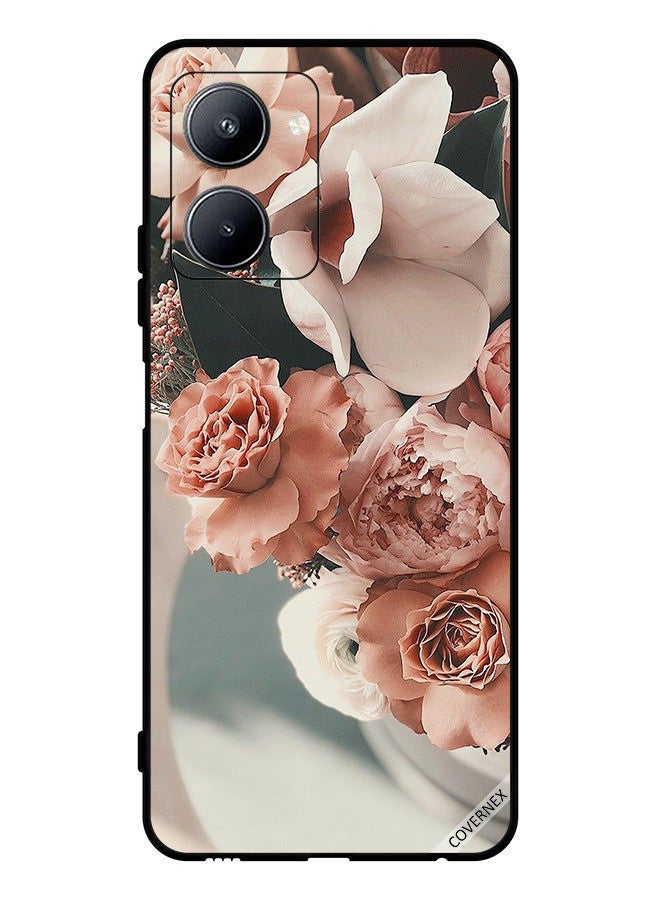 Covernex Protective Case Cover For Realme C33 Bouquet Of Beautiful Peach Flowers - Image 1