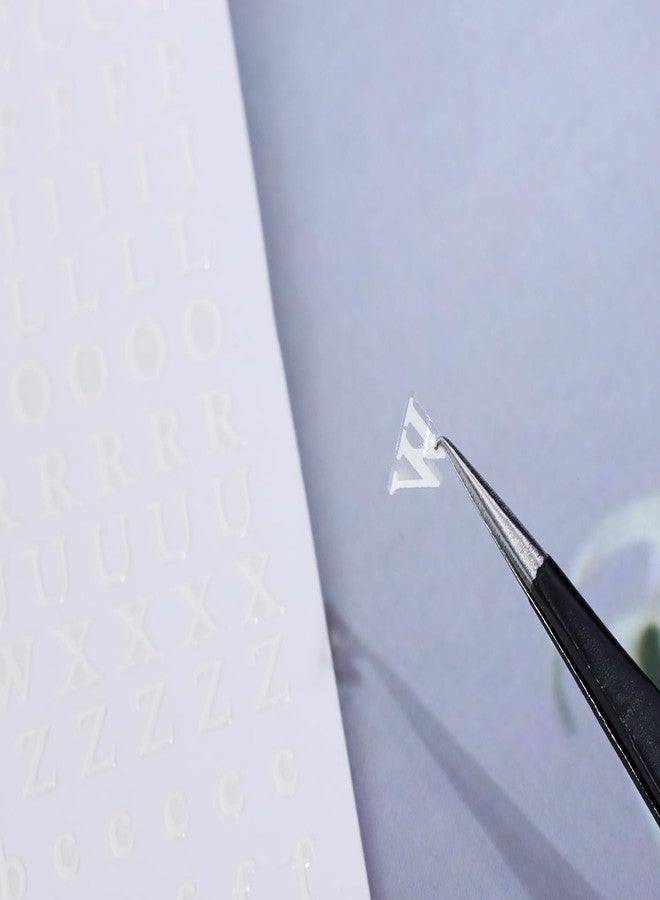 PENTA ANGEL Letter Nail Art Stickers Penta Angel 6 Sheets 3D Self Adhesive Aa to Zz Metallic Nail Decal Accessories for Women DIY Nail Decoration Manicure (Mixed Color) - Image 4