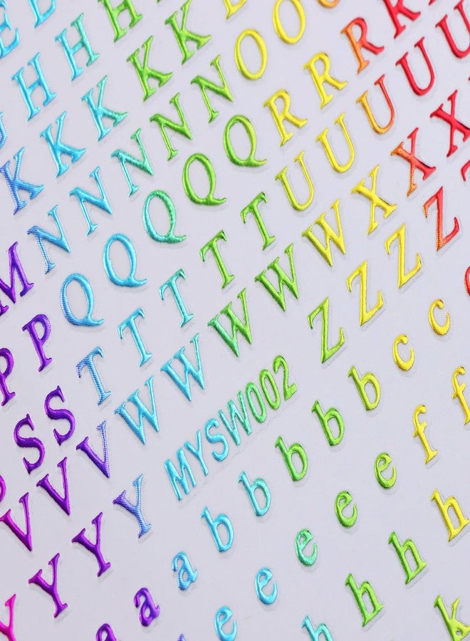 PENTA ANGEL Letter Nail Art Stickers Penta Angel 6 Sheets 3D Self Adhesive Aa to Zz Metallic Nail Decal Accessories for Women DIY Nail Decoration Manicure (Mixed Color) - Image 3