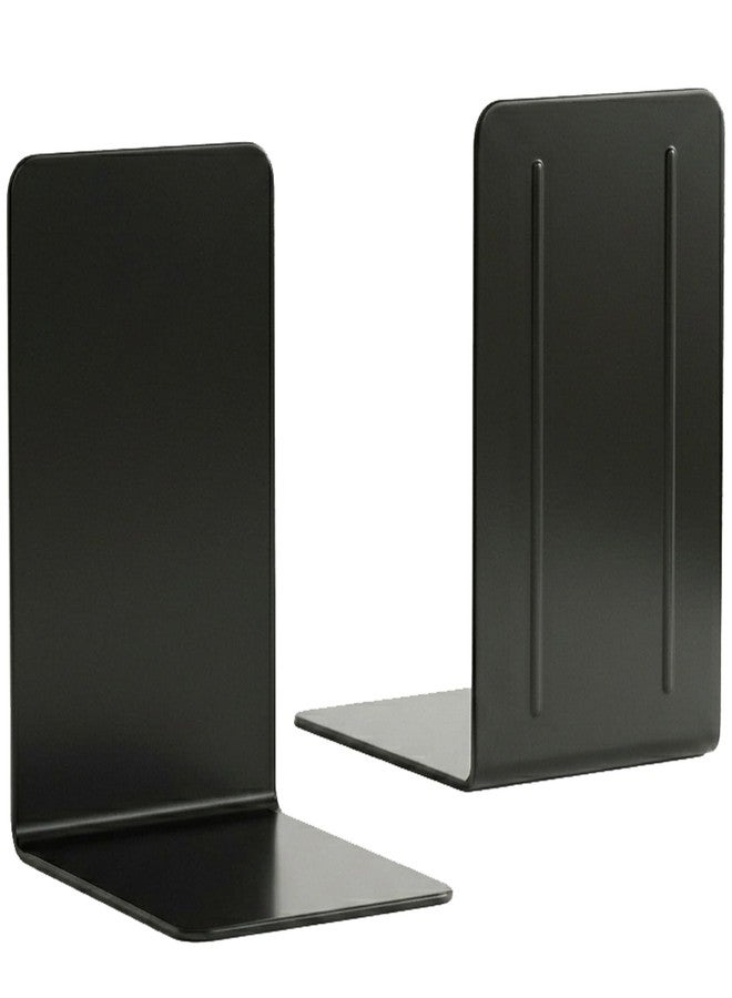 Acrimet Plastic Bookends for Bookcases, Shelves and Desktop, Plastic Book Holders (Black Color) (1 Pair) - Image 1