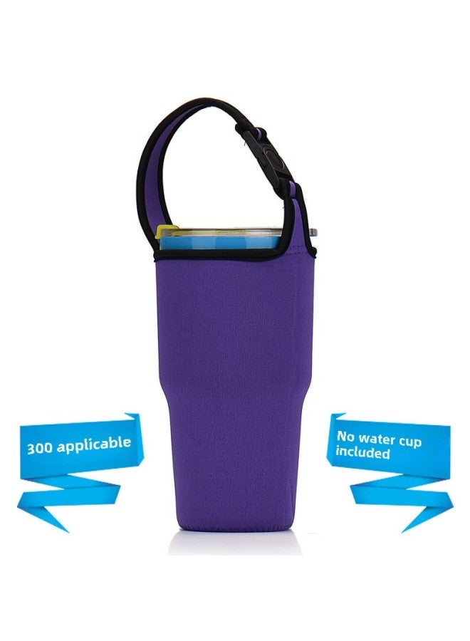 Ice Bully Cup Cover Elastic Protective Cover Cup Cover Thickened Spot Cup Cover Diving Cloth Printed Logo Cloth Cover Printing-Color:Purple Ice-Capacity:900ml - Image 1