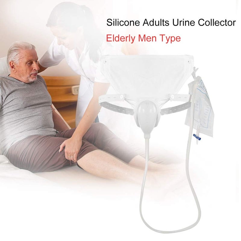 klarako Condom Catheters Silicone Urine Collector Adults Male Man Woman Elderly Wearable Urinal Urine Bags with Urine Catheter Bags Condum Female External Catheter Self Catheters Tubes(Elderly Men) - Image 2