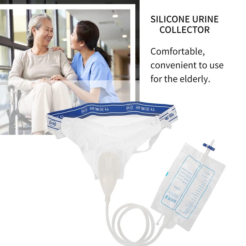 klarako Condom Catheters Silicone Urine Collector Adults Male Man Woman Elderly Wearable Urinal Urine Bags with Urine Catheter Bags Condum Female External Catheter Self Catheters Tubes(Elderly Men) - Image 5