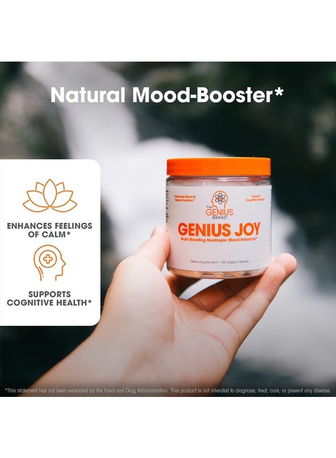 The Genius Brand جينيوس جوي، مكمل تعزيز المزاج المعزز للذكاء - دعم الصحة المعرفية، تعزيز المزاج ووظيفة الأعصاب مع تعزيز الدماغ L-ثيانين، بانكس جينسنغ وSAM-e - عضوي، غير معدّل وراثيًا، وخالي من الغلوتين - Image 2