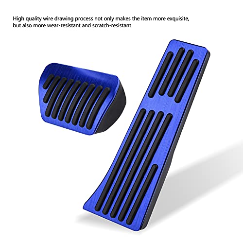 Thenice ثينيس لب ام بي دبليو 3 4 5 7 سيريز X3 X4 X5 X6 X7 دواسات قدم مضادة للانزلاق من الألمنيوم للفرامل والتسارع الأوتوماتيكي بدون حفر - أزرق - Image 5