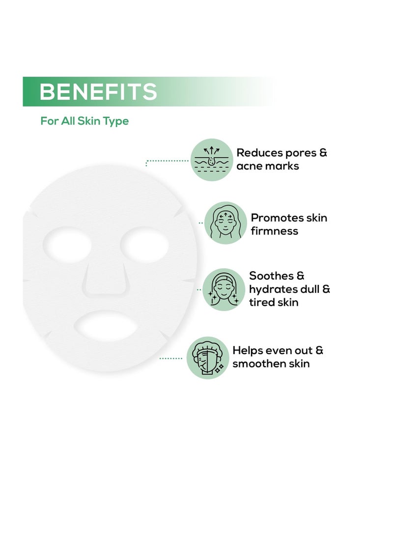 رينيه قناع ورقي من حمض الساليسيليك من رينيه يقلل من ظهور المسام وعلامات حب الشباب والخطوط الدقيقة ويهدئ ويرطب البشرة الباهتة والمتعبة لجميع أنواع البشرة، عبوة من قطعة واحدة - Image 2