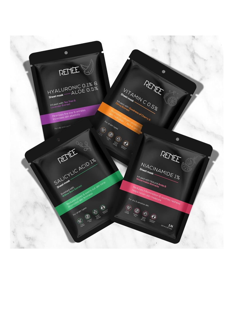 رينيه قناع ورقي من حمض الساليسيليك من رينيه يقلل من ظهور المسام وعلامات حب الشباب والخطوط الدقيقة ويهدئ ويرطب البشرة الباهتة والمتعبة لجميع أنواع البشرة، عبوة من قطعة واحدة - Image 5