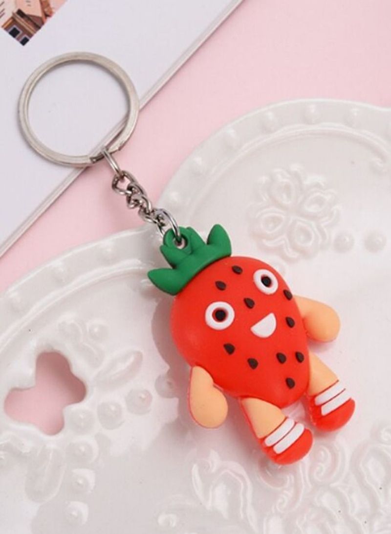مفتاح سلسلة قلادة فراولة سيليكون كرتوني