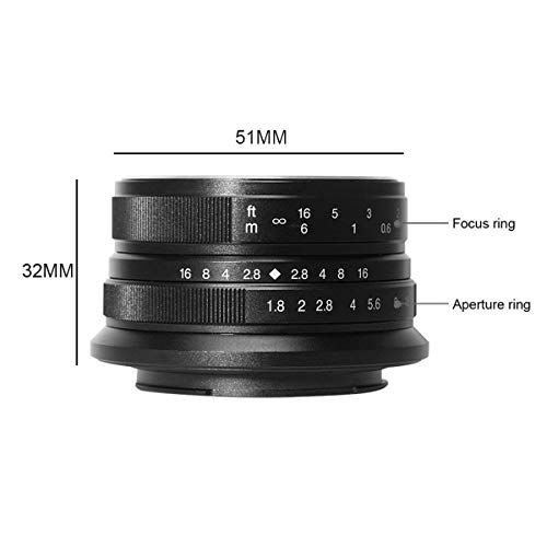 7artisans 25mm F1.8 Manual Focus Lens for Sony E-Mount Cameras Like A7 A7II A7R A7RII A7S A7SII A6500 A6300 A6000 A5100 A5000 EX-3 NEX-3N NEX-3R NEX-F3K NEX-5 NEX-5N - Black - Image 3