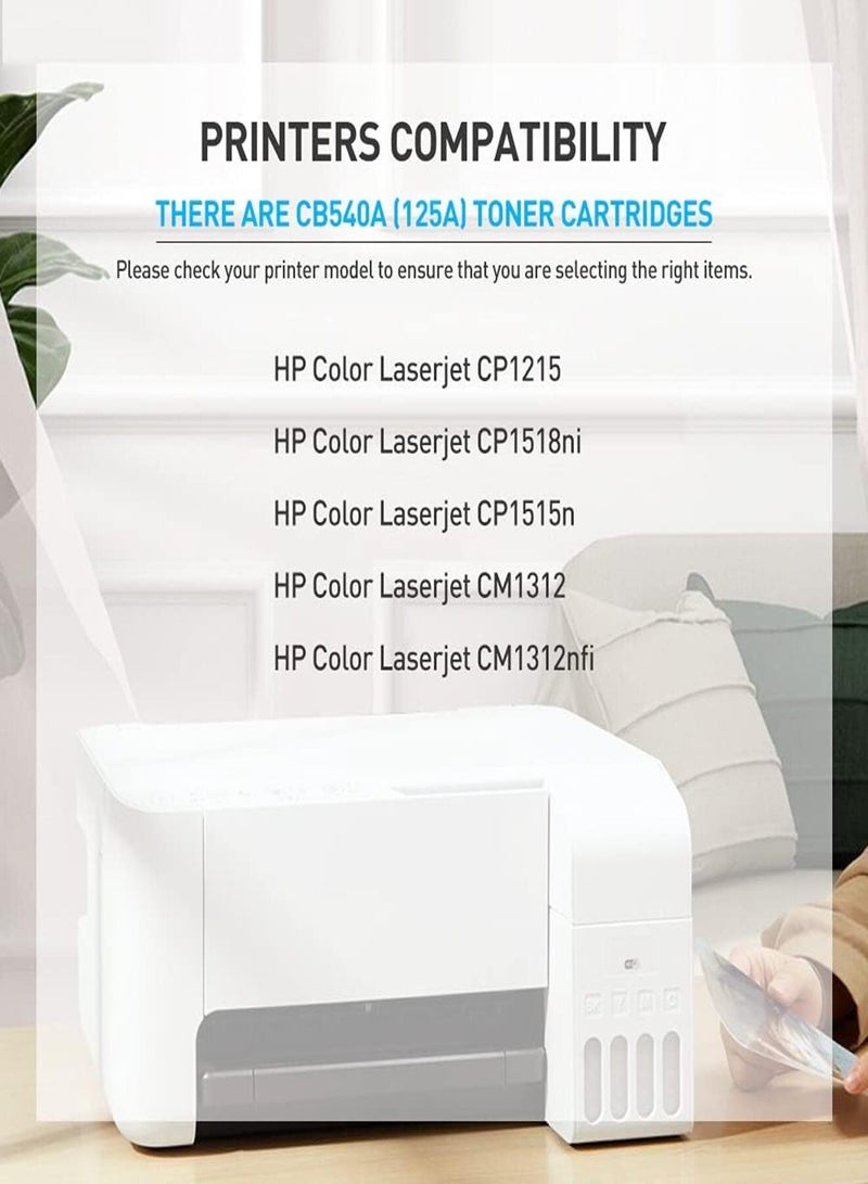 125A Magenta Compatible Toner Cartridge Replacement for HP 125A CB543A Toner Works on Color Laser Jet CM1312 MFP CP1215 CP1518ni CP1515n Series Printer (1 Pack CB543A, Magenta) - Image 2