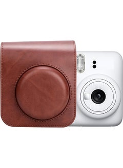 O Ozone PU Leather Camera Case for Fujifilm Instax Mini 12 Instant Camera | Protective Camera Cover with Adjustable Shoulder Strap- Dark Brown  - Image 1