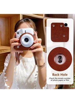 O Ozone PU Leather Camera Case for Fujifilm Instax Mini 12 Instant Camera | Protective Camera Cover with Adjustable Shoulder Strap- Dark Brown  - Image 5
