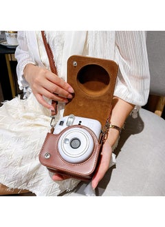 O Ozone PU Leather Camera Case for Fujifilm Instax Mini 12 Instant Camera | Protective Camera Cover with Adjustable Shoulder Strap- Dark Brown  - Image 4