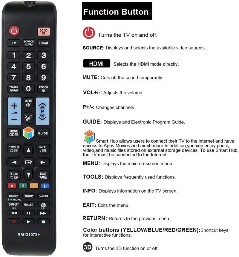VTINVAN Unversal Remote Control for Samsung LCD LED HDTV Smart TV - Image 1