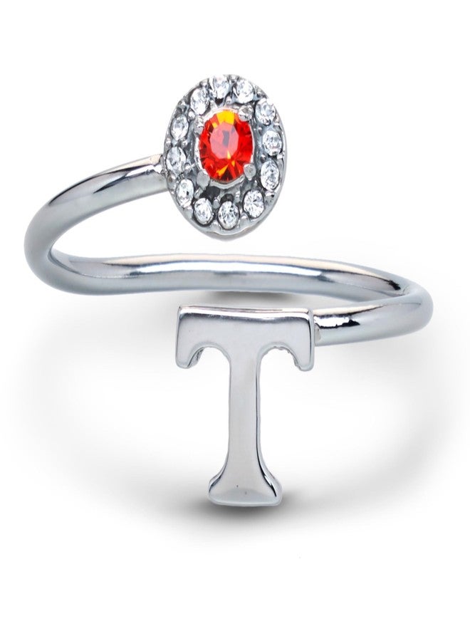 Stone Armory University of Tennessee Vols Ring for Women - UT Power T Ring with Crystals - Hypoallergenic, Adjustable Sizes 5-12 - Tennessee Vols Gift for Her - Image 1