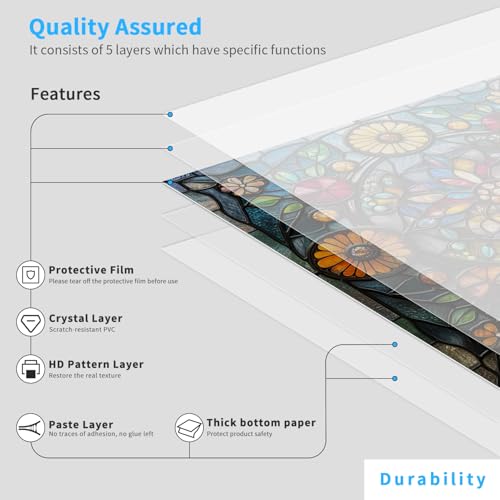 VIRANDA 24pcs Self Adhesive Tile Stickers Peel and Stick Backsplash 7.87 x 7.87 inch Tile Decals Removable PVC for Kitchen Bathroom Living Room Fireplace Decor - Image 4