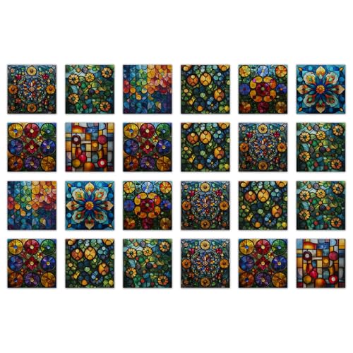 VIRANDA 24pcs Self Adhesive Tile Stickers Peel and Stick Backsplash 7.87 x 7.87 inch Tile Decals Removable PVC for Kitchen Bathroom Living Room Fireplace Decor - Image 2