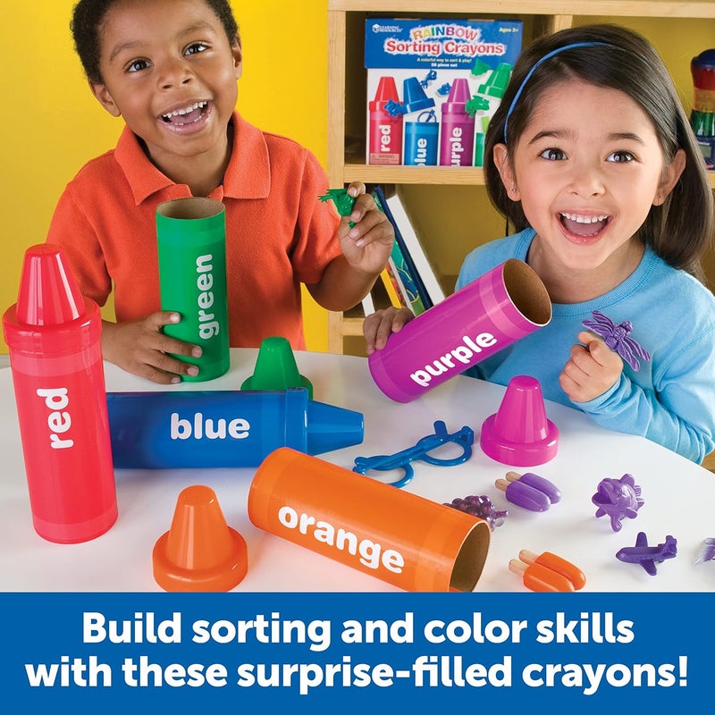 Learning Resources Rainbow Sorting Crayons - 56 Pieces, Ages 3+ Kids Crayons, Early Color Recognition & Sorting, Toddler Sort and Stacking Toys - Image 2