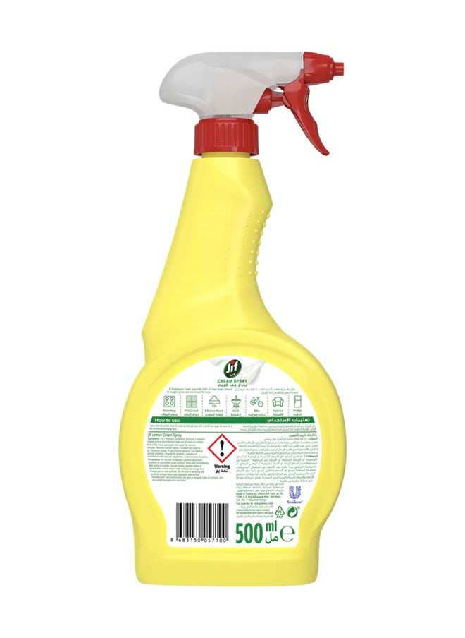 Jif Multi Purpose Cream Spray Cleaner 100 Percent Stain And Grease Removal Lemon 500ml  - Image 2