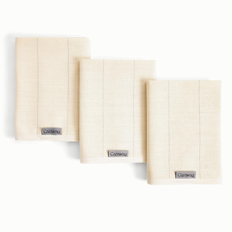 Caraway Tea Towels Reusable Dish Towels Made from 100 Organic Cotton Highly Absorbent LintFree Perfect for Kitchen Cleanup or Table Setting Extra Large Size Cream - Image 2