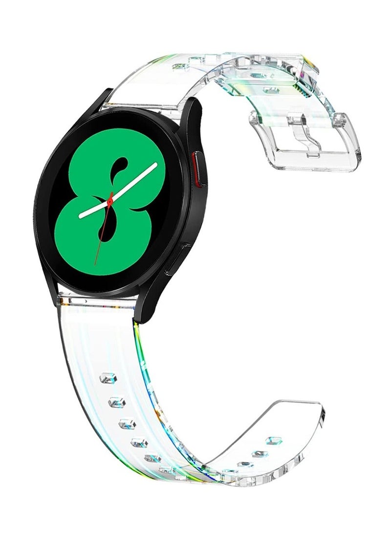 Y&D No Gap Band Compatible for Samsung Galaxy Watch 5/4 40mm 44mm, 5 Pro 45mm Band/Watch 4 Classic 42mm 46mm, 20mm Transparent Replacement Silicone Wrist Strap - Image 1