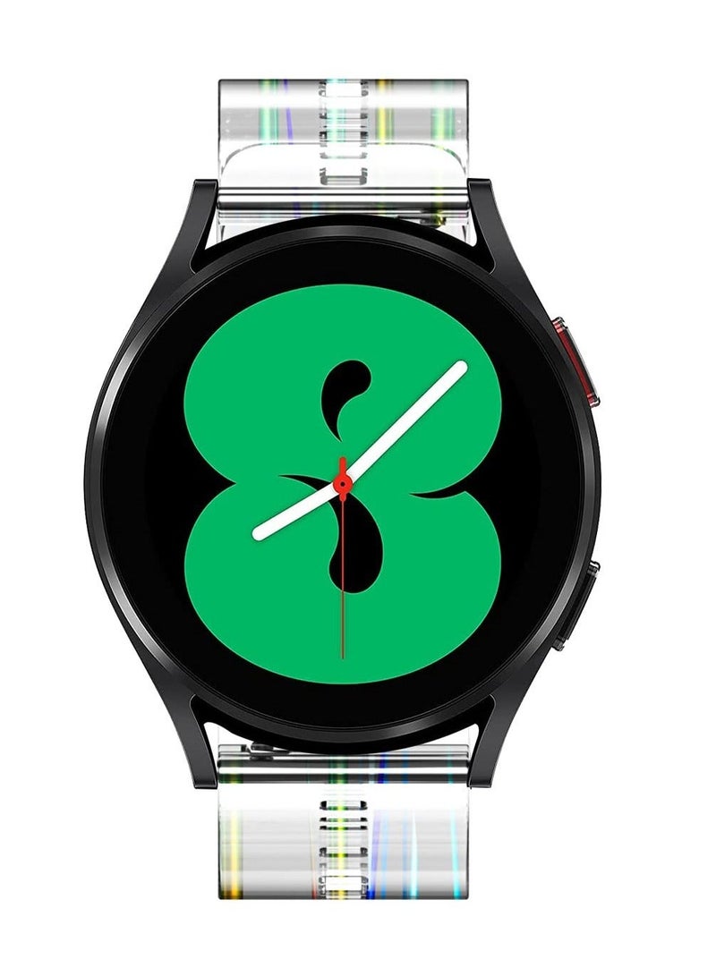 Y&D No Gap Band Compatible for Samsung Galaxy Watch 5/4 40mm 44mm, 5 Pro 45mm Band/Watch 4 Classic 42mm 46mm, 20mm Transparent Replacement Silicone Wrist Strap - Image 5