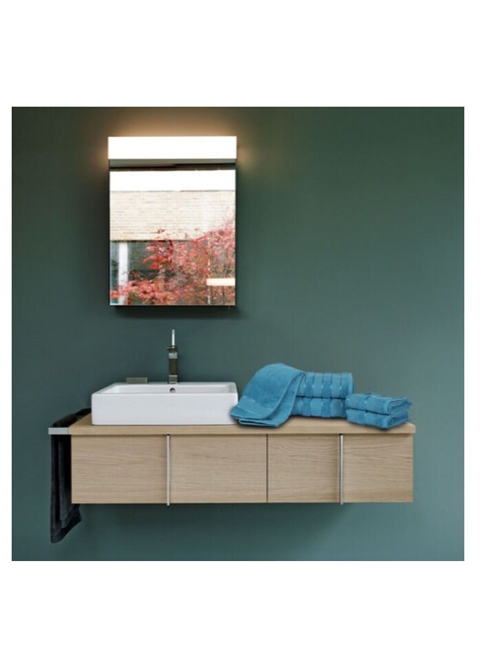 Safi Plus Luxury Hotel Quality 100% Turkish Genuine Cotton Towel Set, 2 Bath Towels 2 Hand Towels 2 Washcloths Super Soft Absorbent Towels for Bathroom & Kitchen Shower - Ocean Blue - Image 5