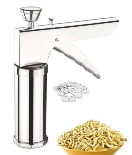 DS D S Stainless Steel Sev Chakli Murukku Sancha Maker Machine Stainless Steel Kitchen Press Sev Chakli Maker Silver